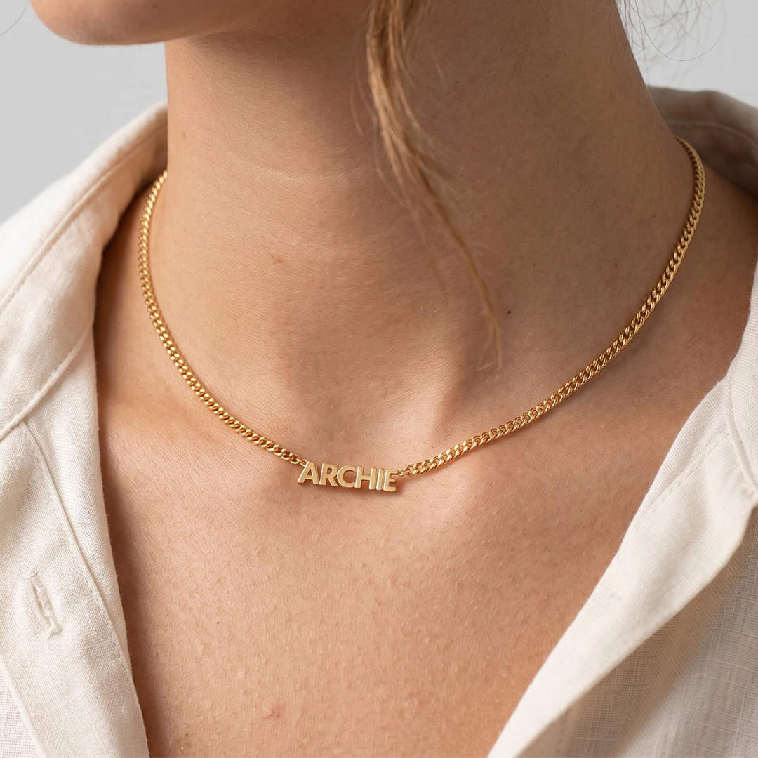 Customized Name Curb Chain Necklace Customized Name Curb Chain Necklace