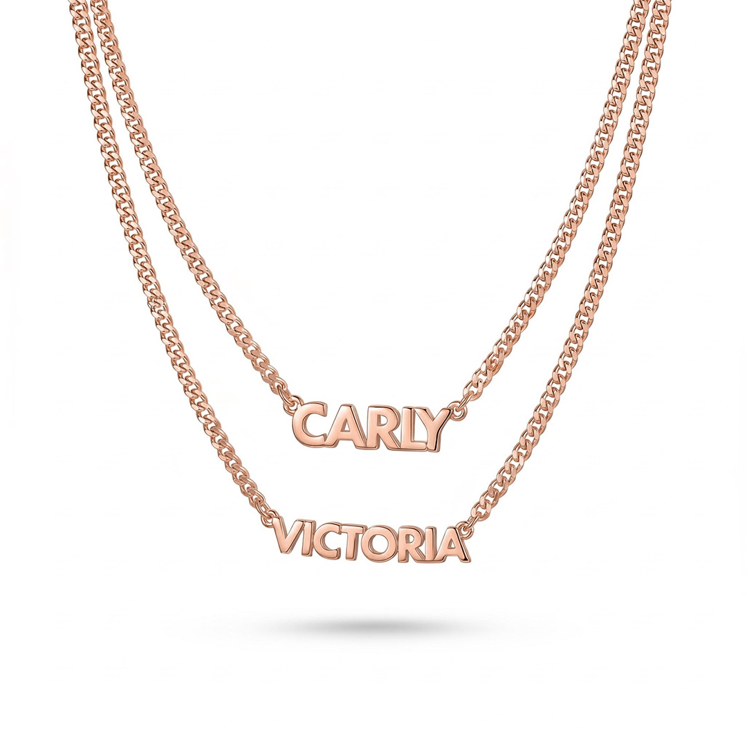 Customized Name Curb Chain Necklace Customized Name Curb Chain Necklace