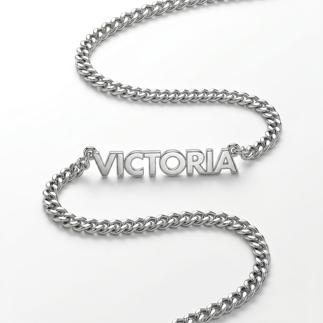Customized Name Curb Chain Necklace Customized Name Curb Chain Necklace