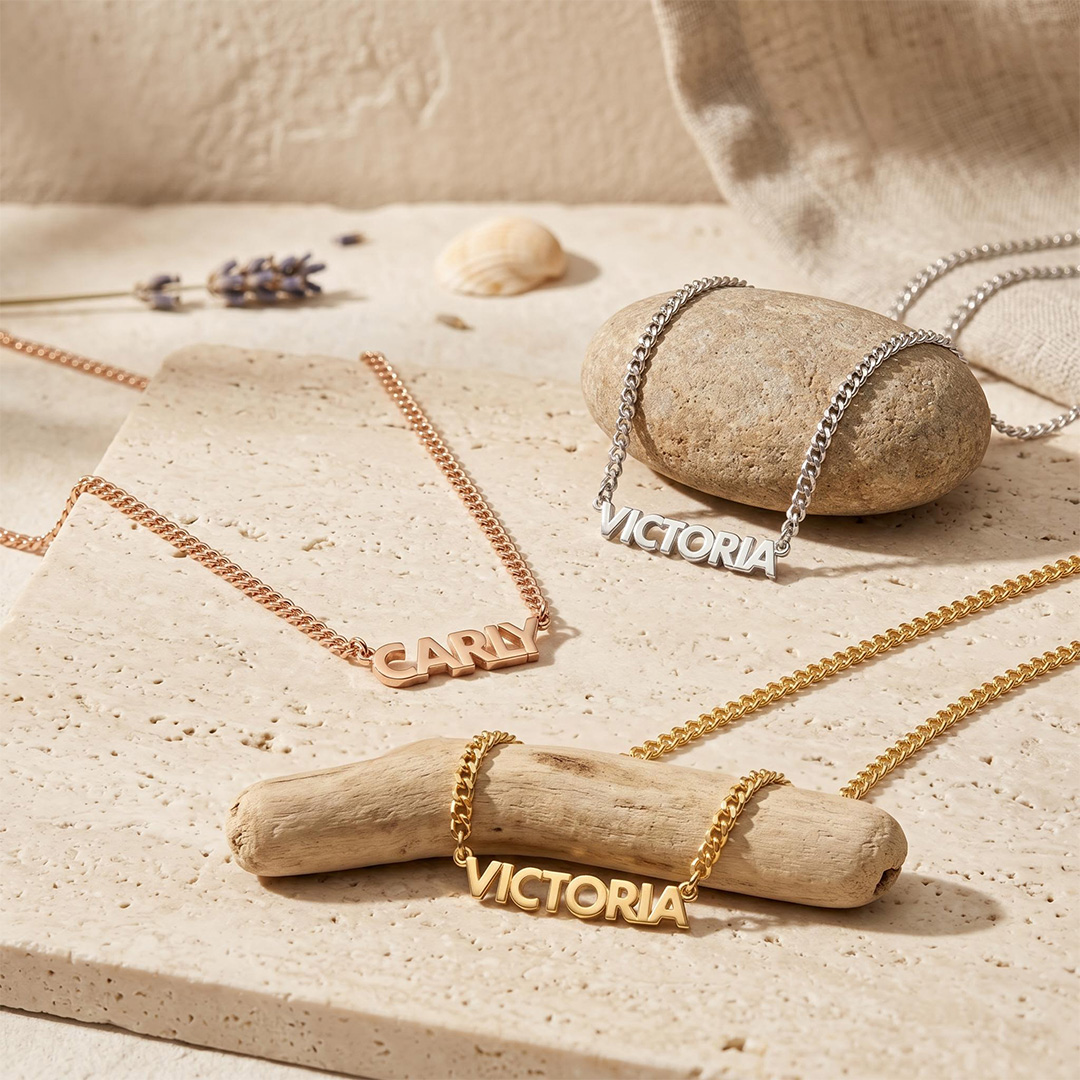 Customized Name Curb Chain Necklace Customized Name Curb Chain Necklace