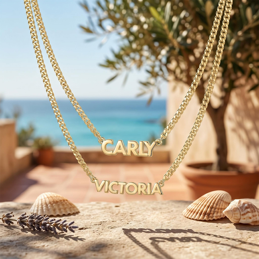Customized Name Curb Chain Necklace Customized Name Curb Chain Necklace