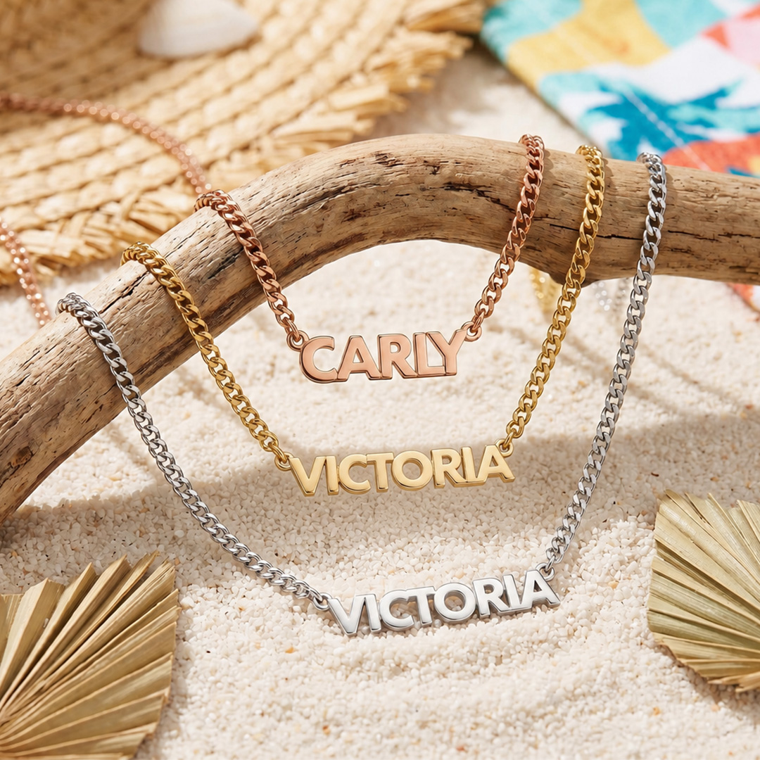 Customized Name Curb Chain Necklace Customized Name Curb Chain Necklace