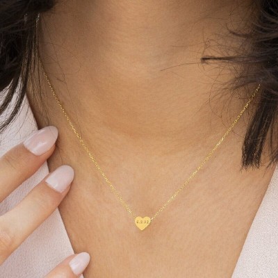 Custom Engraved Number Heart Necklace