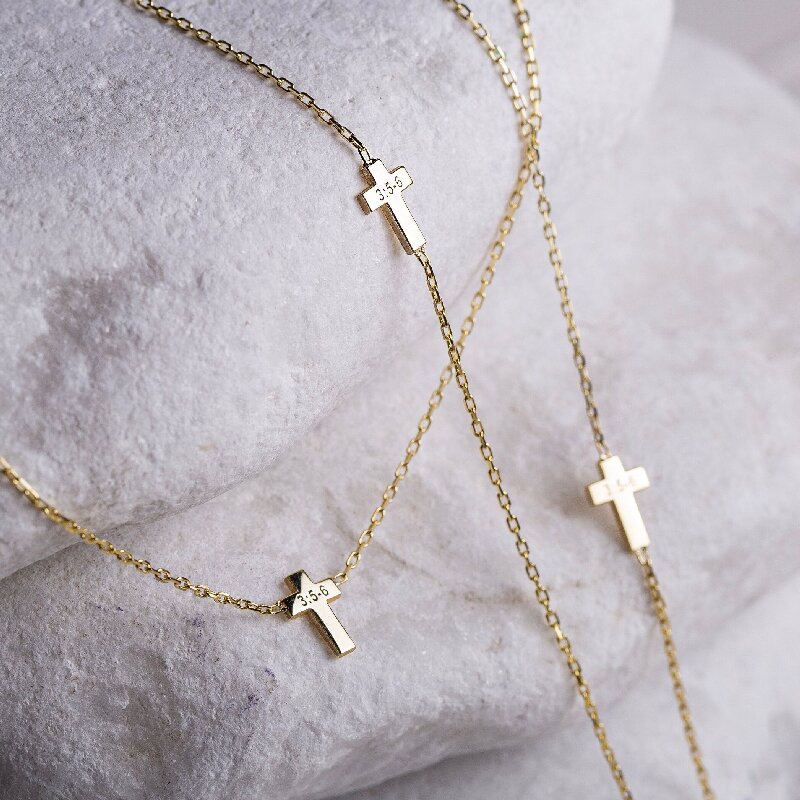 Engraved Cross Necklace