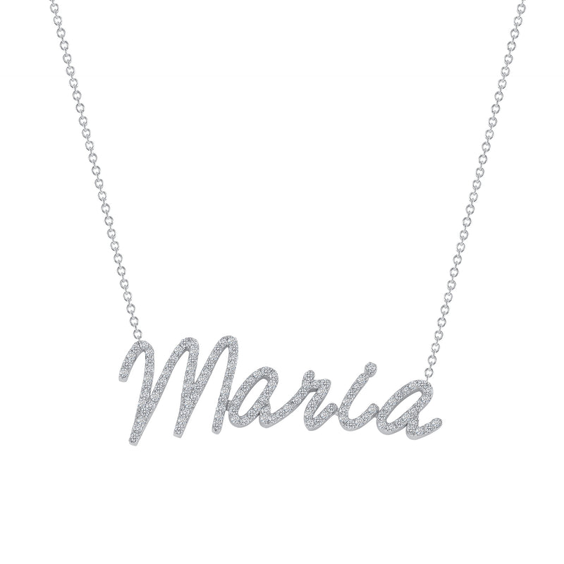 Paved Custom Cursive Name Necklace