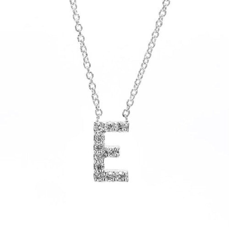 Ice Initial Letter Pendant Necklace