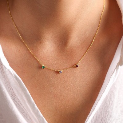 Birthstone Necklace in Gold