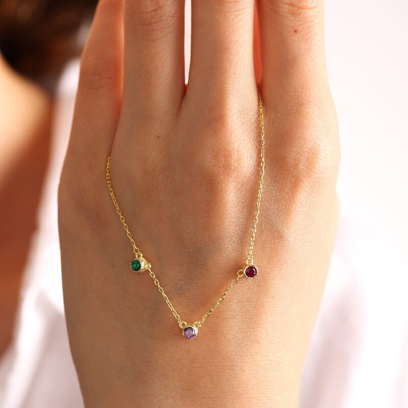 Birthstone Necklace in Gold