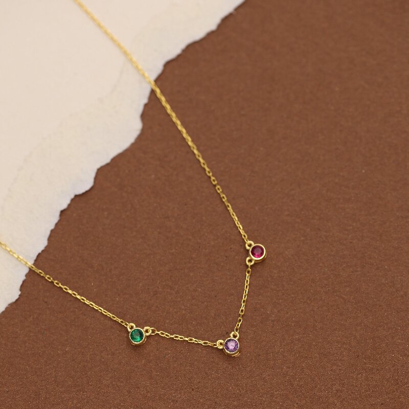 Birthstone Necklace in Gold