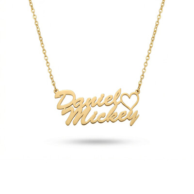 Personalized Two Names with Heart Necklace