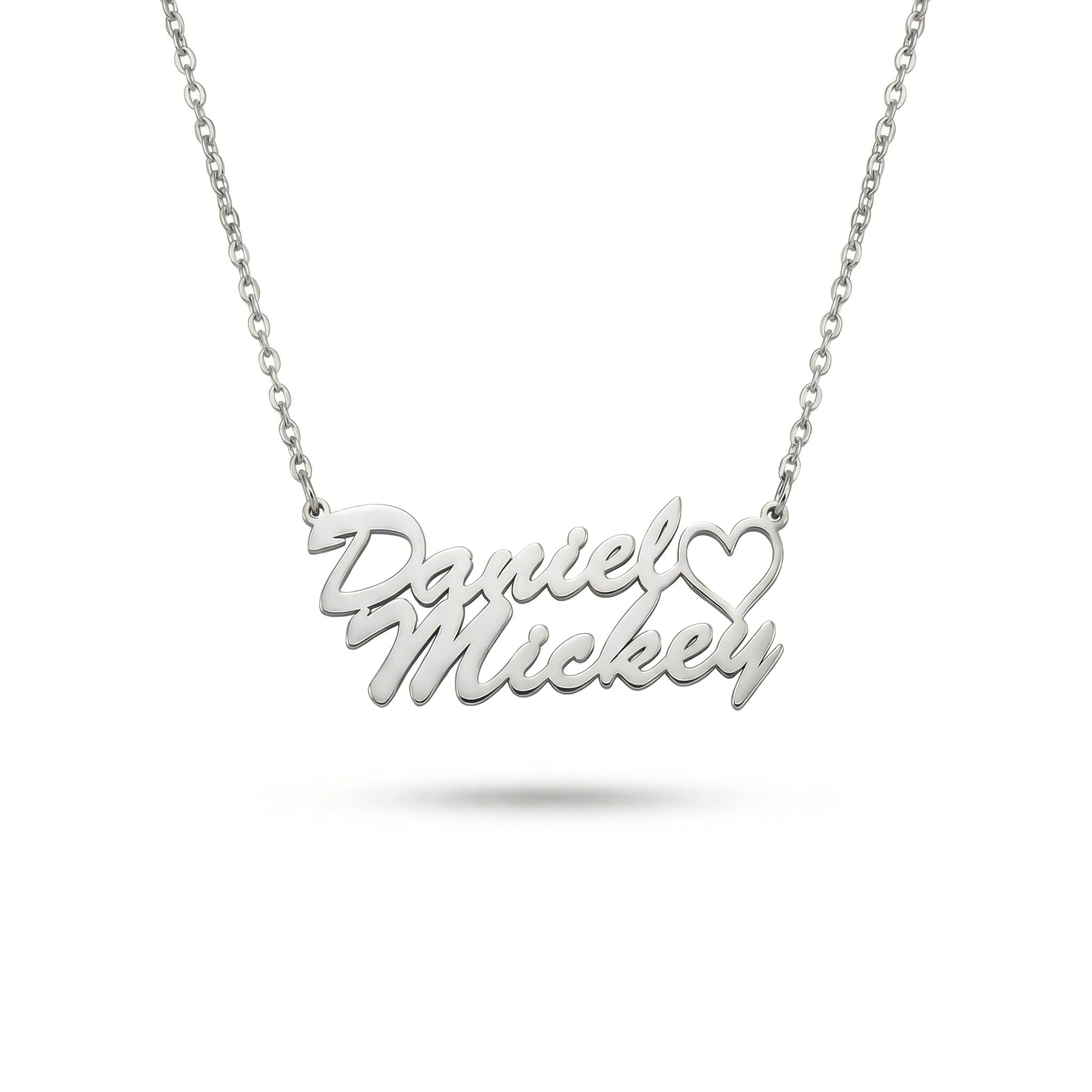 Personalized Two Names with Heart Necklace