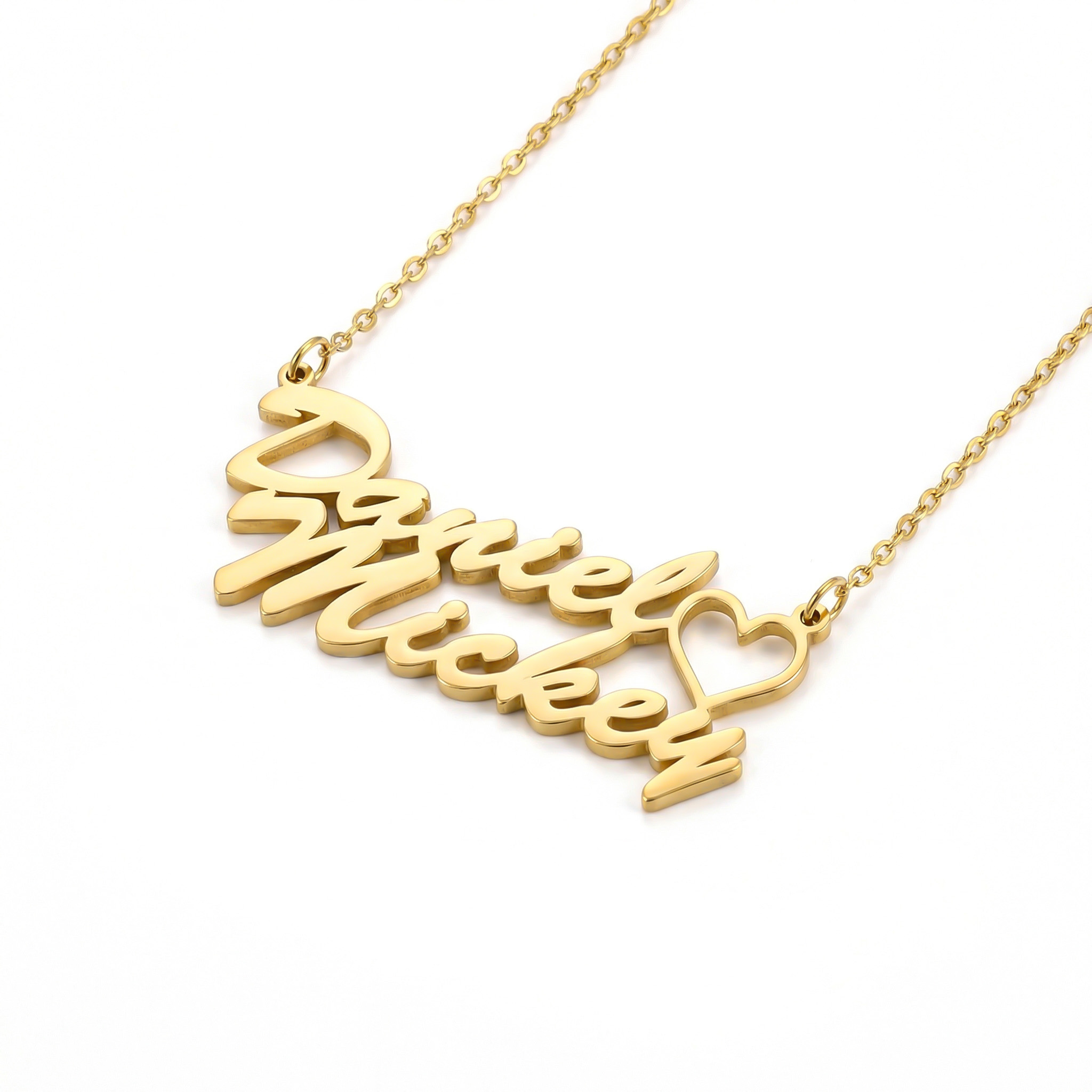 Personalized Two Names with Heart Necklace