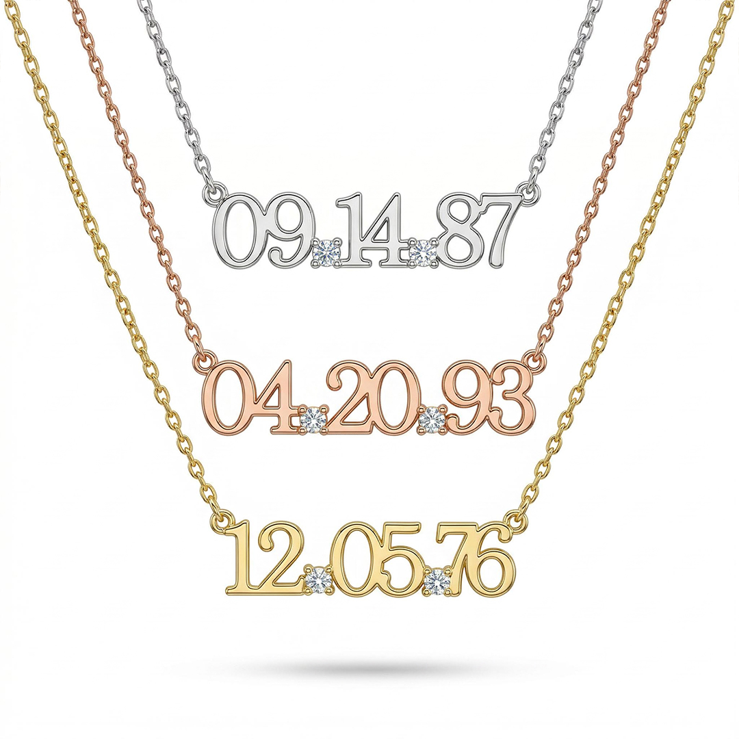 Custom Date Number Necklace