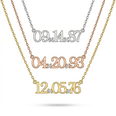 Custom Date Number Necklace