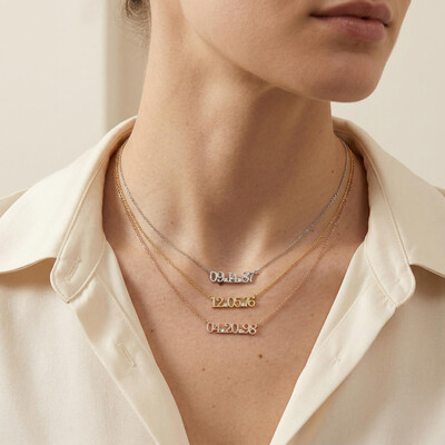 Custom Date Number Necklace