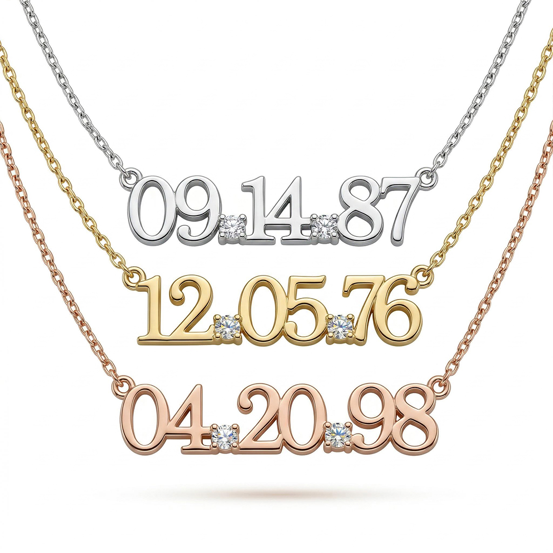 Custom Date Number Necklace