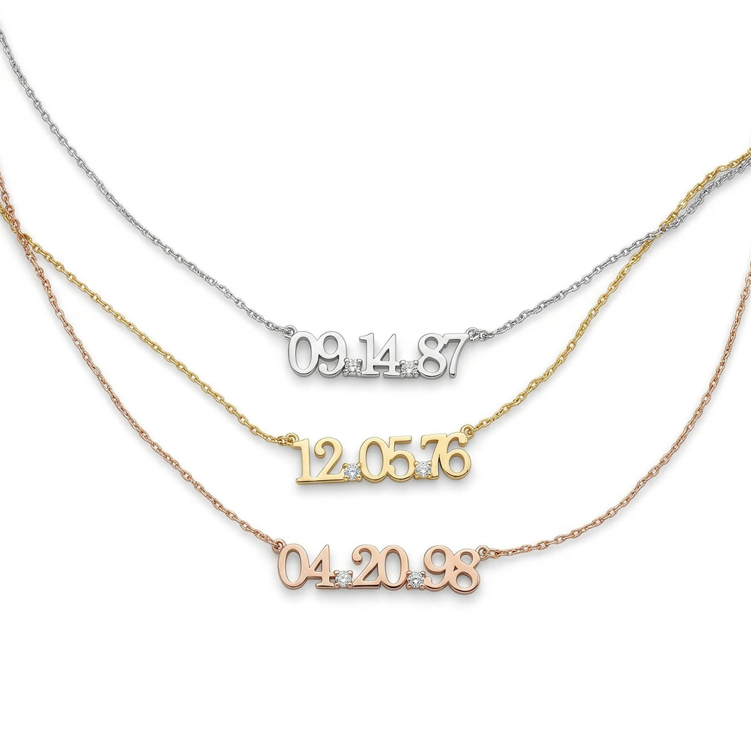 Custom Date Number Necklace