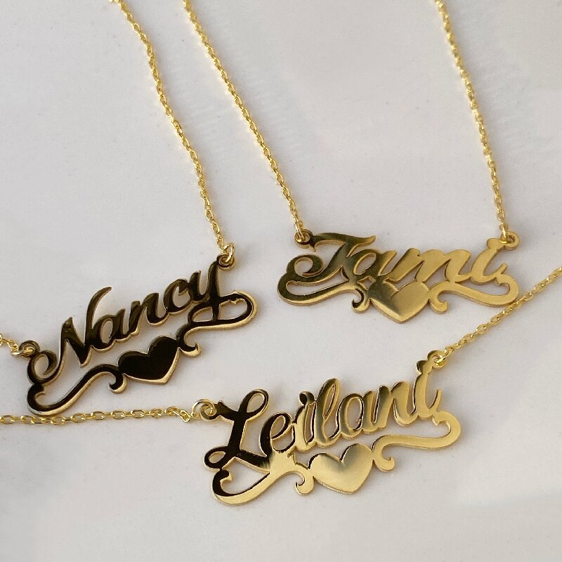 Custom Name with Heart Necklace