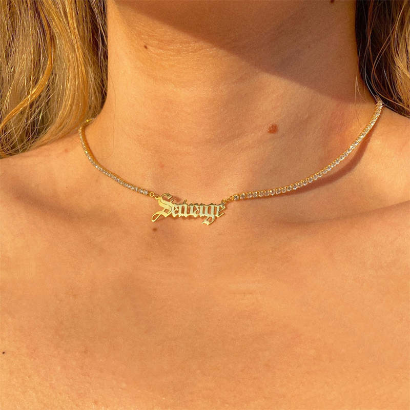 Custom Name Diamond Tennis Choker