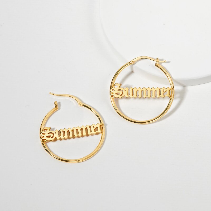 Personalized Name Hoop Earrings