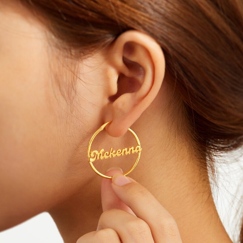 Personalized Name Hoop Earrings