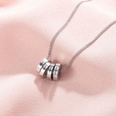 Custom Circle Name Charm Necklace