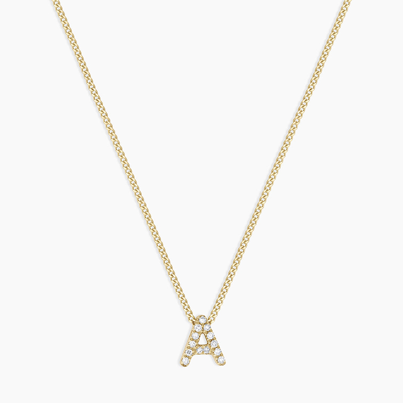 Pave Initial Letters Pendant Necklace