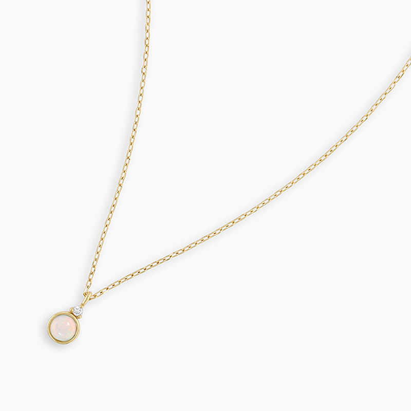 Simple Round Birthstone Necklace