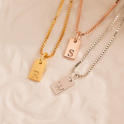 Initial Letters Tag Necklace