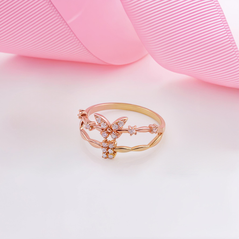 Round Cut Butterfly & Letters Custom VVS Moissanite S925 Silver Engagement Ring