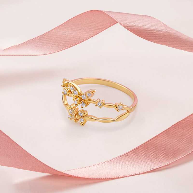 Round Cut Butterfly & Letters Custom VVS Moissanite S925 Silver Engagement Ring