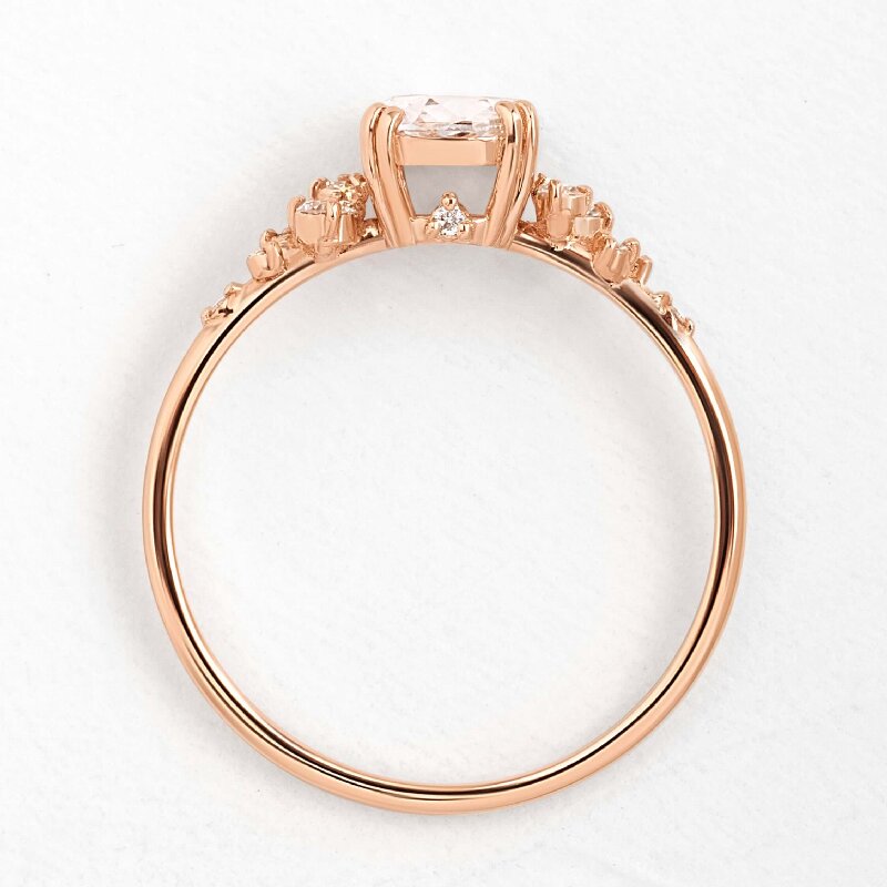 Round Rose Cut Engagement Ring