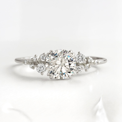 0.63CT Round VVS Moissante S925 Silver Cut Engagement Ring