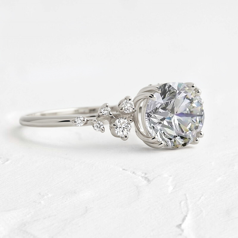 0.63CT Round VVS Moissanite S925 Silver Cut Engagement Ring 0.63CT Round VVS Moissanite S925 Silver Cut Engagement Ring