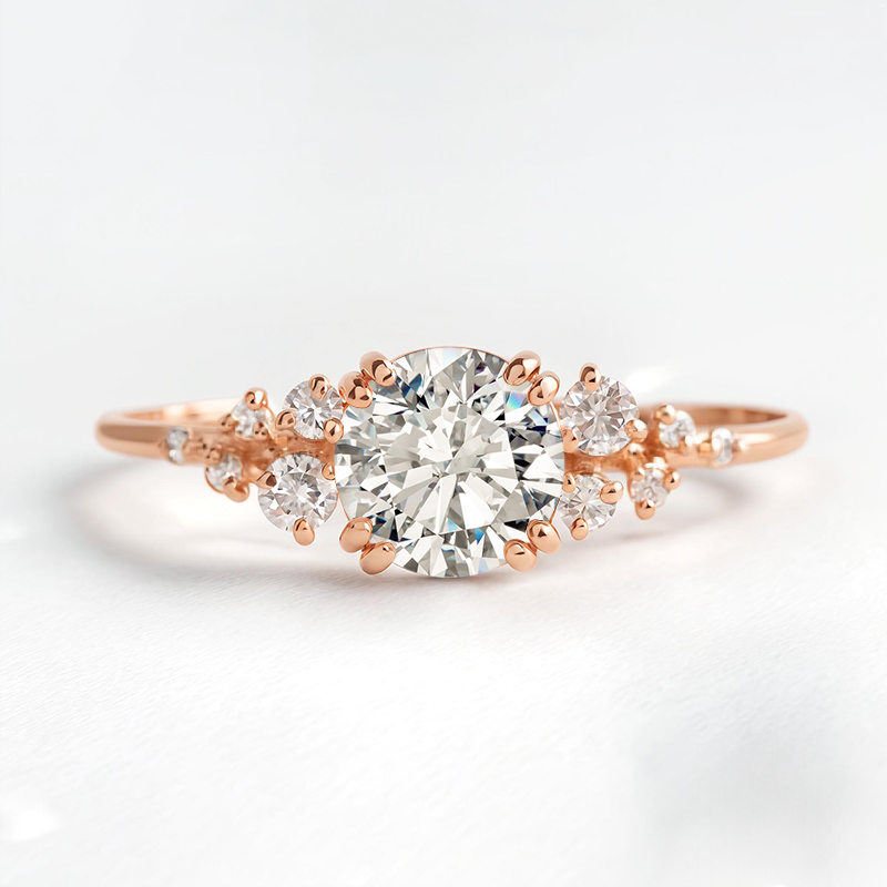 0.63CT Round VVS Moissante S925 Silver Cut Engagement Ring