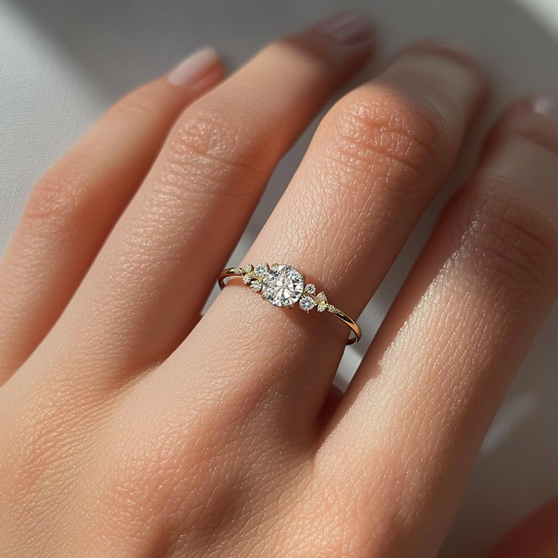 0.63CT Round VVS Moissanite S925 Silver Cut Engagement Ring 0.63CT Round VVS Moissanite S925 Silver Cut Engagement Ring