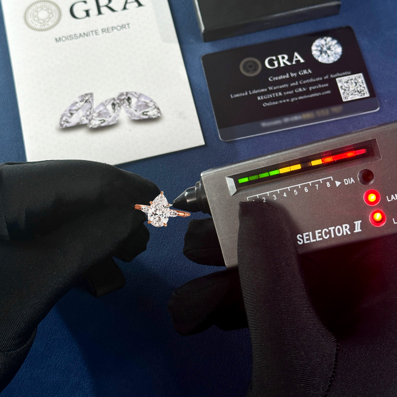 1.745CT Pear & Marquise Cut VVS Moissanite S925 Silver Engagement Ring