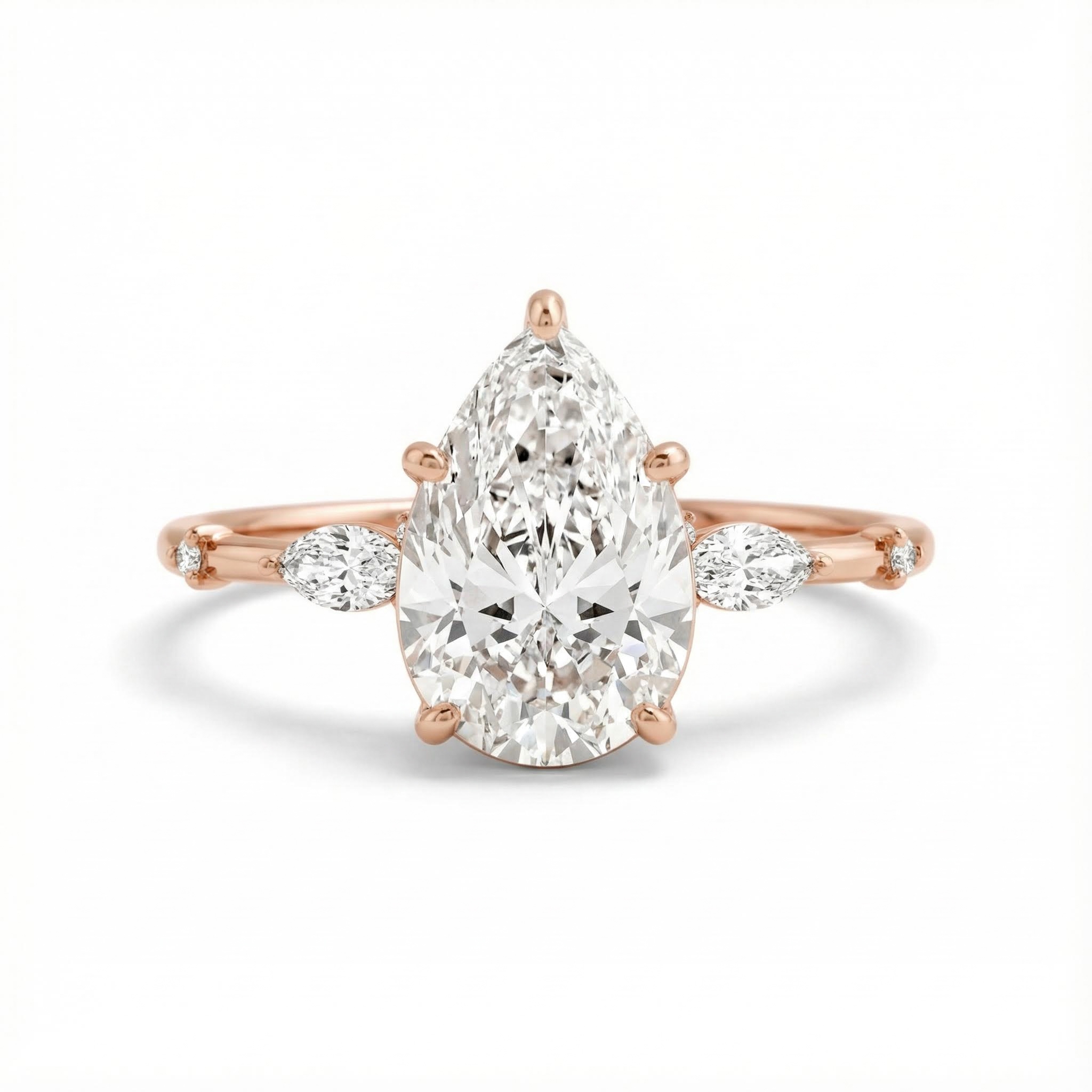 1.745CT Pear & Marquise Cut VVS Moissanite S925 Silver Engagement Ring 1.745CT Pear & Marquise Cut VVS Moissanite S925 Silver Engagement Ring