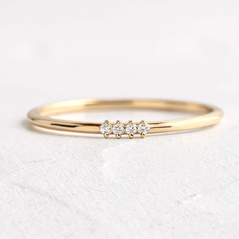 Custom Dainty Letters Morse Code Band Ring