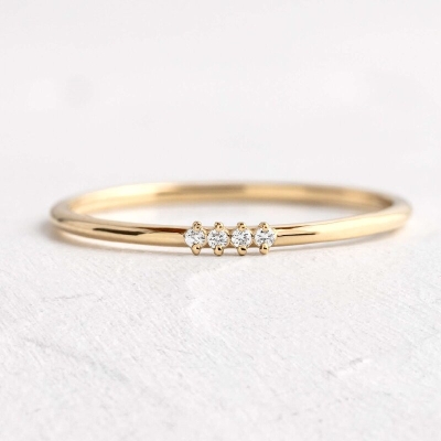 Custom Dainty Letters Morse Code Band Ring