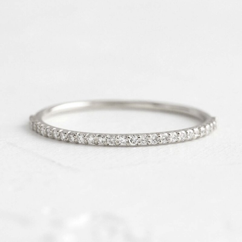 Half Eternity Paved Weeding Band Ring