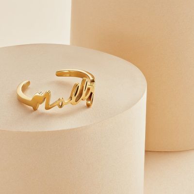 Personalized Script Name Open Rings