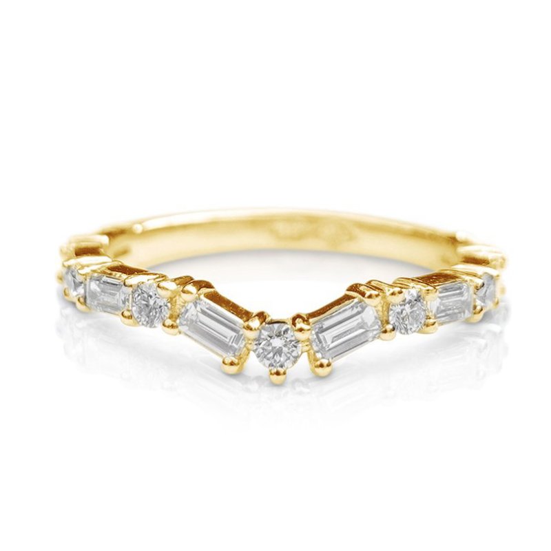 Baguette and Round Cut Weeding Band