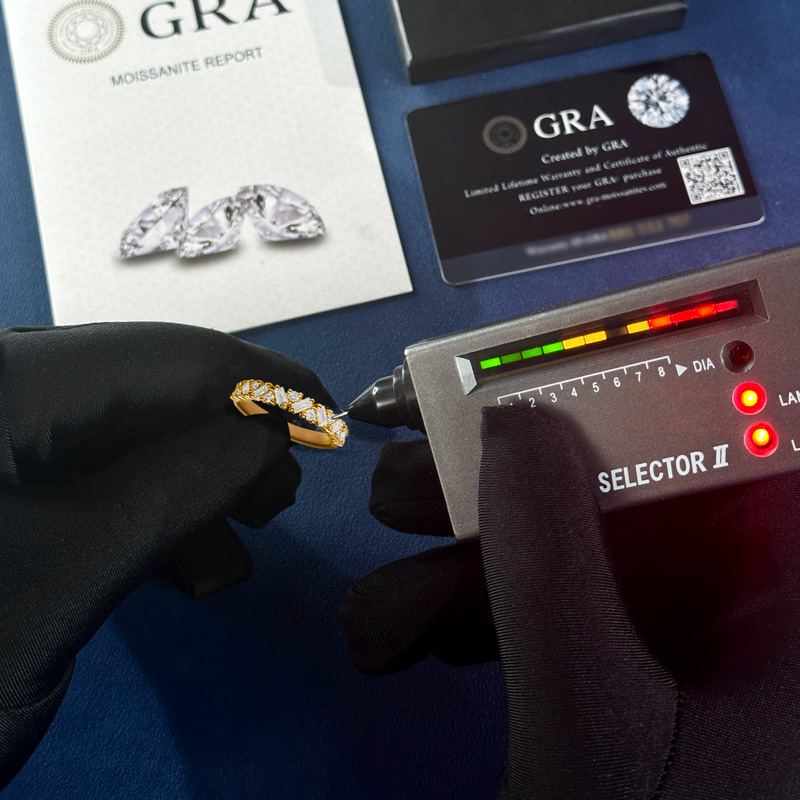 0.58CT Baguette & Round CutVVS Moissanite S925 Silver Weddind Band