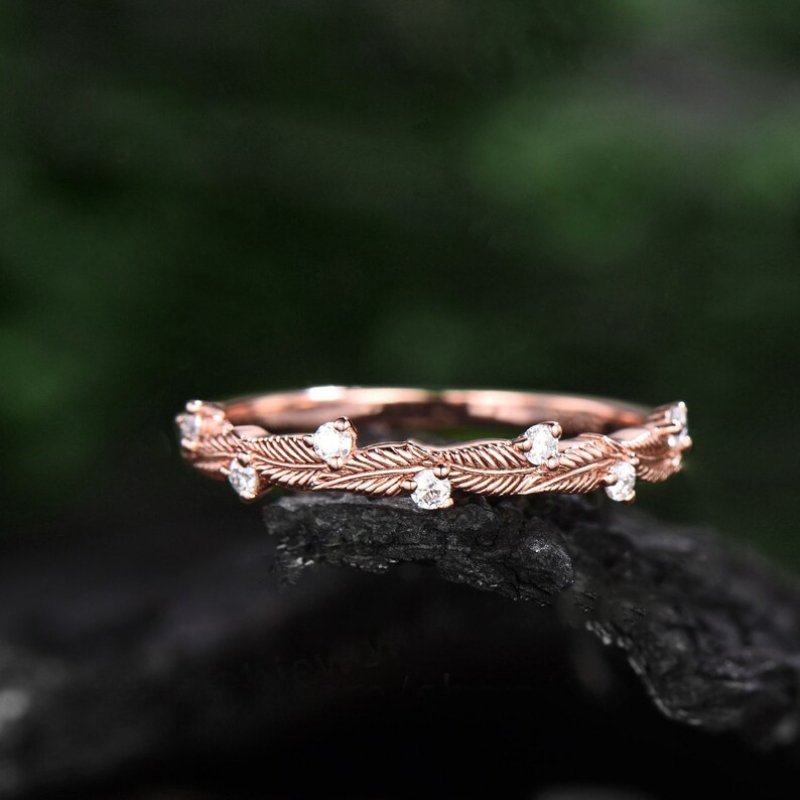 Iced Vintage Twig Branches Band Ring