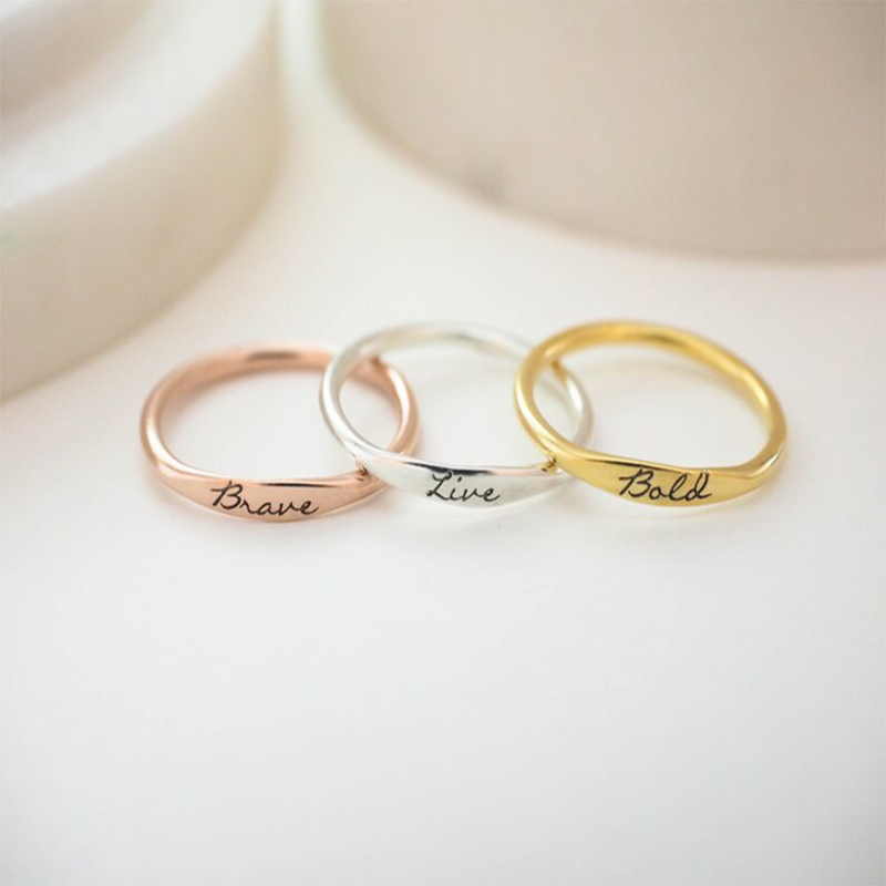 Custom Name Stacking Rings