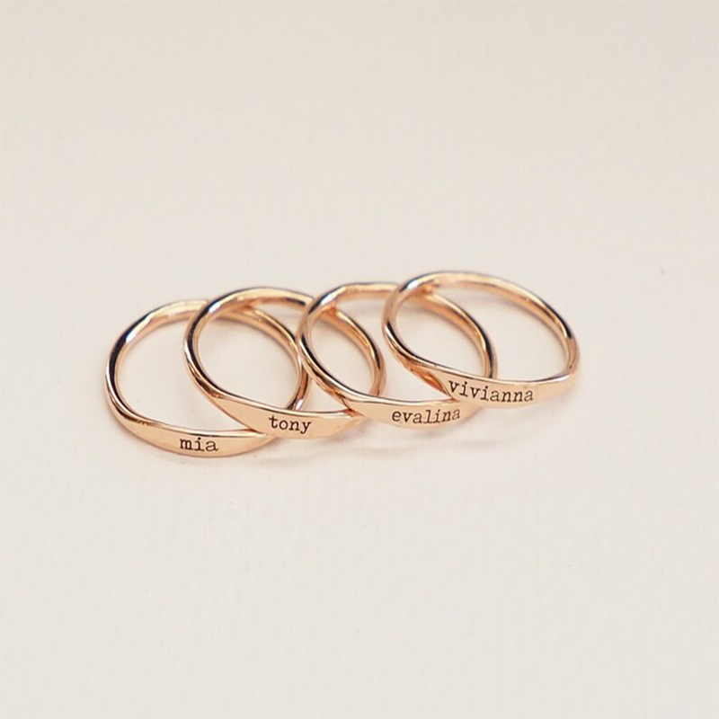 Custom Name Stacking Rings