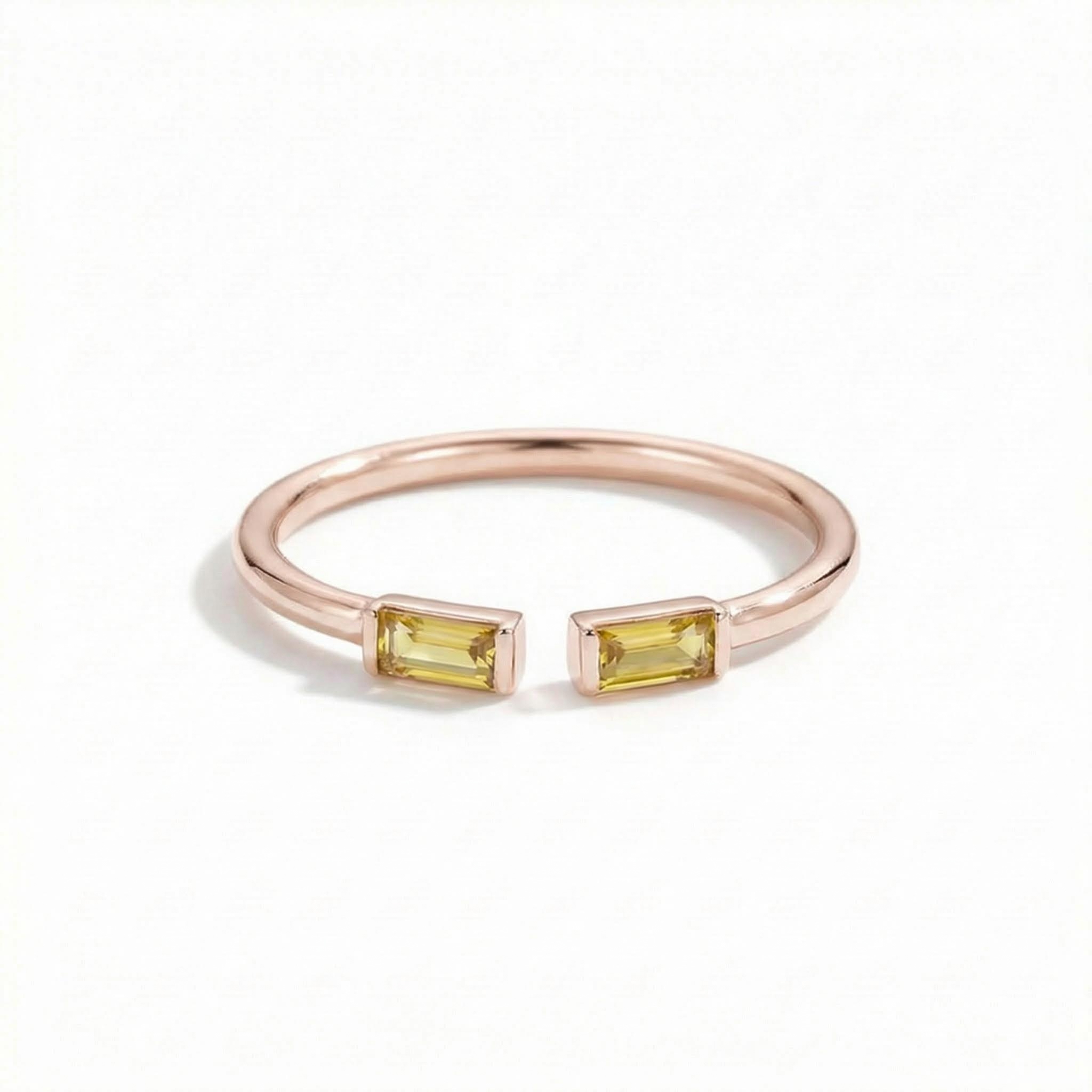 Double Baguette Birthstone Ring