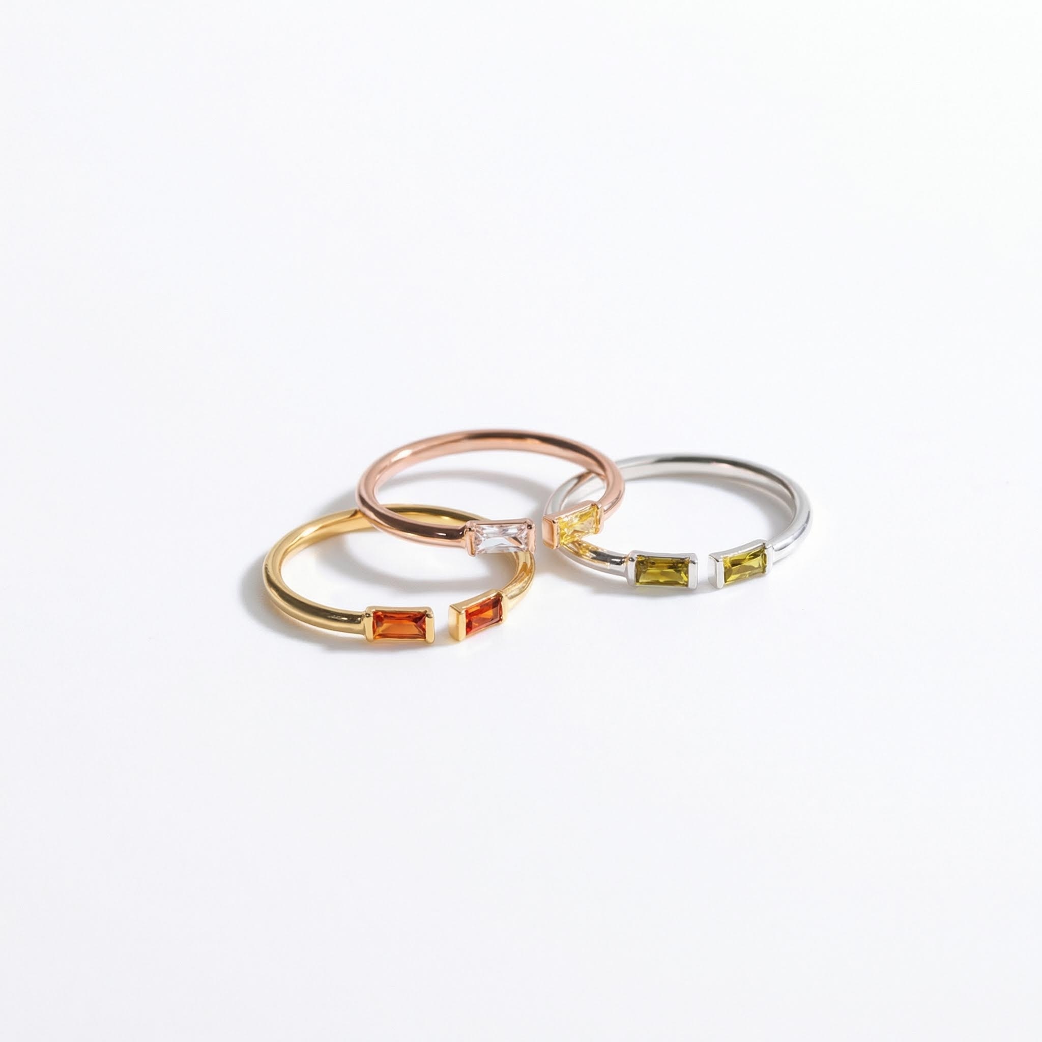 Double Baguette Birthstone Ring