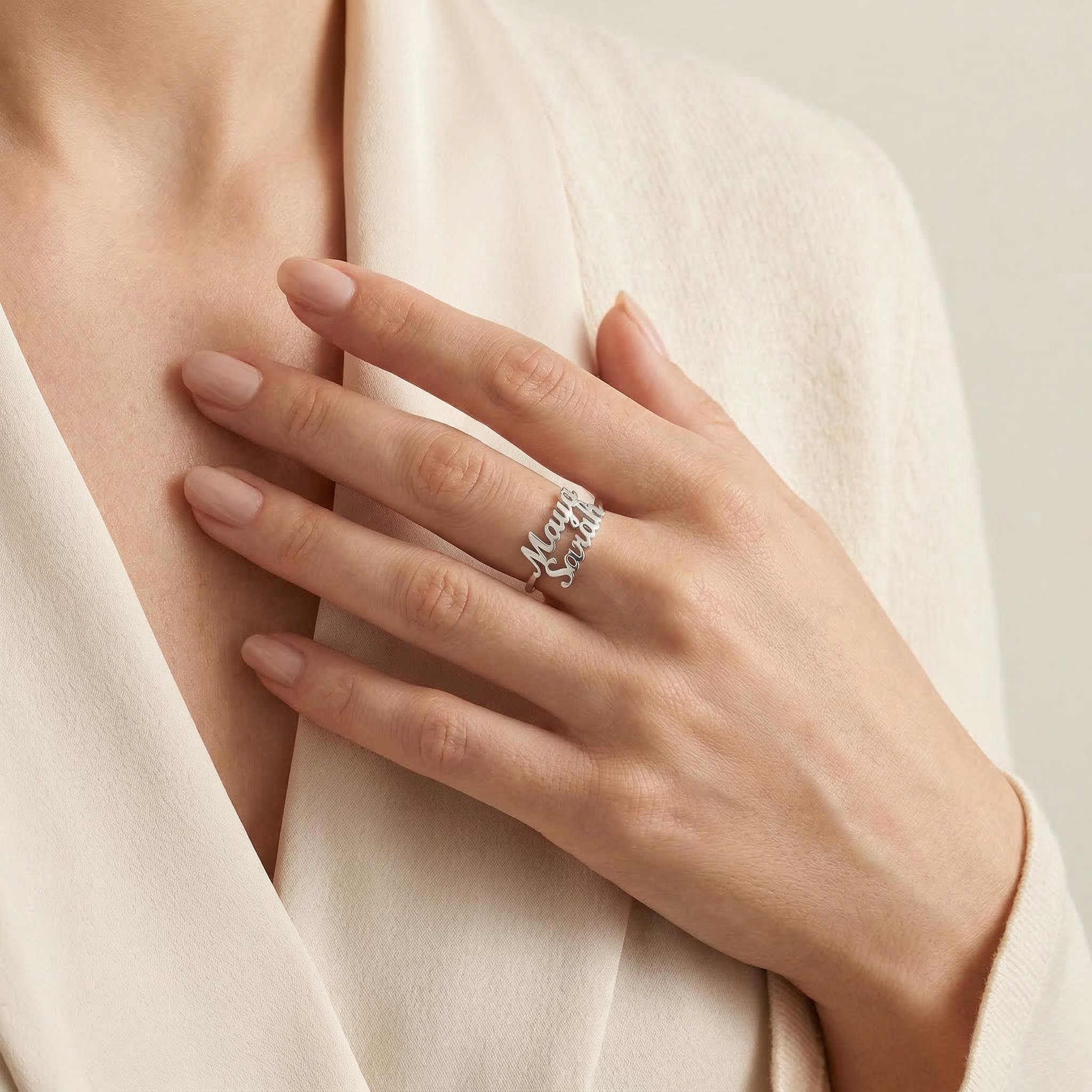 Personalized Multi Name Open Ring